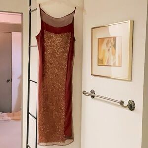 Vivienne Tam Rare Brown and Gold Sequin Dress
